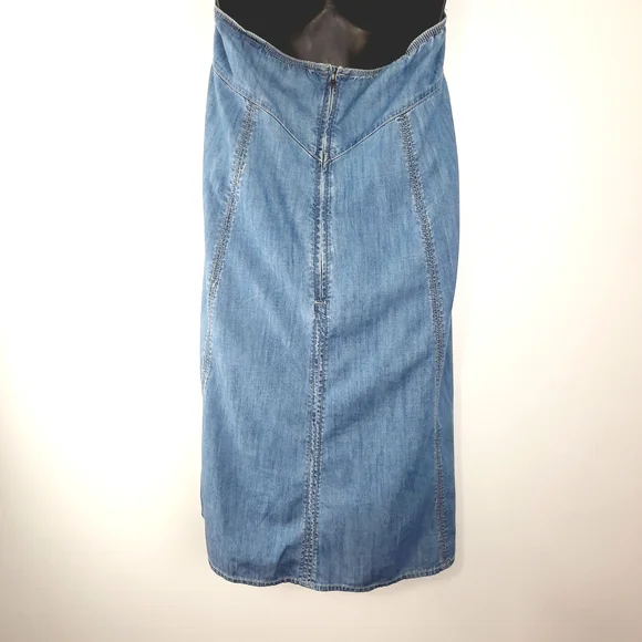 ❤️ Stunning Blue Denim 70,s HalterSummer  Dress - Picture 8 of 13